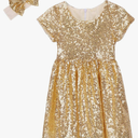 Cilucu Flower Girl Dress Baby Toddlers Sequin Dress Kids Party Dress Bridesmaid Wedding Gown 3XL