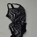 ARENA Performance Marbled Women's Swimsuit Challenge Back One Piece MaxLife Pool Training Bathing Suit Sports Swimwear (26, Black/Black Multi)