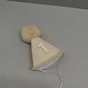 Boho First Birthday Hat-Natural 1st Birthday Boho Decorations,One Birthday Costume Headwear,Cake Smash Photo Prop (Beige)