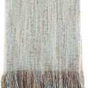 SARO LIFESTYLE Faux Mohair Fringe Throw Blanket  Lightweight Reversible Acrylic Throw for Cozy Layering, Couch & Bed Styling, Aqua, 50"x60"