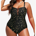 Yonique Women Plus Size One Piece Swimsuits Tummy Control Bathing Suits Vintage Swimwear Size 20W
