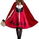 Little Red Riding Hood Costume for Baby Girl Princess Birthday Fancy Dress Up Halloween Cosplay Cloak Outfit Set S