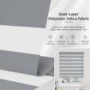 Cordless Zebra Blinds for Windows with Free-Stop(Gray,27" W x 50" H) Dual Layer Shades for Day & Night Privacy and Light Filtering, Perfect for Home & Bedroom, Easy to Install
