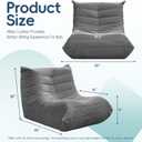 Hobestluk Small Bean Bag Chair Fireside Floor Chair BeanBag Couch Togo Sofa, 26"D x 24"W x 19"H