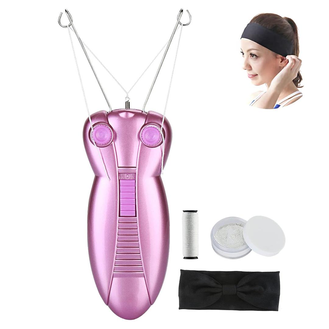 WAYCOM Ladies Facial Hair Remover Electric Women's Beauty Epilator Facial Threading Hair Removal Shaver Face Massager Pull Faces Delicate Device Depilation -Birthday Christmas Day Present(Purple)