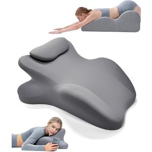Memory Foam Wedge Pillow for Couples Intimacy, 27 Degree Ergonomic Sex Position Pillow Cushion Sweet Spot Pillow for Bed, Back Support, Ideal for Waist, Neck, and Multi-Position Comfort - Gray