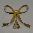 Large Gold Bow Christmas Tree Topper,9.4 Inch Metal Tree Topper, Gold Bow Christmas Decorations for Xmas Home Decor Holiday Party Indoor Outdoor Shop Office