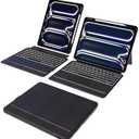 Doohoeek Keyboard Folio Compatible with New iPad Pro 13-inch (M4, 2024), iPad Pro 13 Keyboard Case with Any-Angle Kickstand, Detachable Bluetooth Keypad with Trackpad & 7-Color Backlit