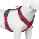 Plutus Pet No Pull Dog Harness, Adjustable Nylon Harness with Soft Padding, Reflective and Heavy Duty Dog Harness for Small, Medium, Large Dogs(Red, M)