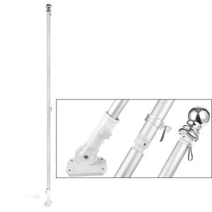 Juvale House Flag Pole Kit, Outdoor Wall Mounted Metal Flag Holder and Pole Set (6 Feet)