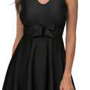 Kate Kasin Women's Two Piece Swimsuits Tummy Control Back Cross Flowy Swimdress Bathing Suits with Boyshorts Swimwear (Black, M)