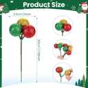 24 Pcs Christmas Tree Ball Ornaments Christmas Ball Picks for Xmas Tree Wreath Garland Vase Stairs Decoration Home Decor (Gold, Green, Red)