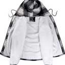 G Gradual Men's Flannel Jacket Fleece Sherpa Lined Hoodies Zip Up Plaid Shirt Warm Winter Jackets for Men with Zipper Pockets (Black White)