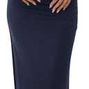 BTFBM Summer Two Piece Skirt Set for Women 2025 Dressy Lightweight Sleeveless Knit Top Going Out Split Maxi Skirt Set (Medium, Navy)