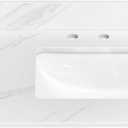 36 in. W x 22 in. D Vanity Top, Engineered Stone Vanity Top with Sink in Venice White, Rectangular Right Offset Sink Top, 8 in. Faucet Hole Spacing and Backsplash Bathroom Sink Top