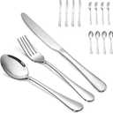 Silverware Set,SANTUO Stainless Steel Knives Spoon Forks Set for Home, Kitchen and Restaurant, Mirror Polished& Dishwasher Safe (12pcs-Silverware set) (7.3"Fork+7.3"Spoon+Kinfe)