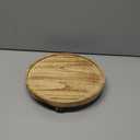 10 Inch Round Solid Wood Decorative Tray Wooden Riser for Bathroom Counter & Kitchen, Rustic Farmhouse Vanity Organizer for Soap, Candle, Perfume, Gift
