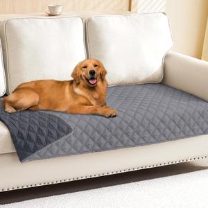 Smiry Waterproof Dog Bed Cover Pet Blanket, Soft Washable Dog Blanket for Furniture Bed Couch Sofa Reversible (30"x70", Grey/Dark Grey)