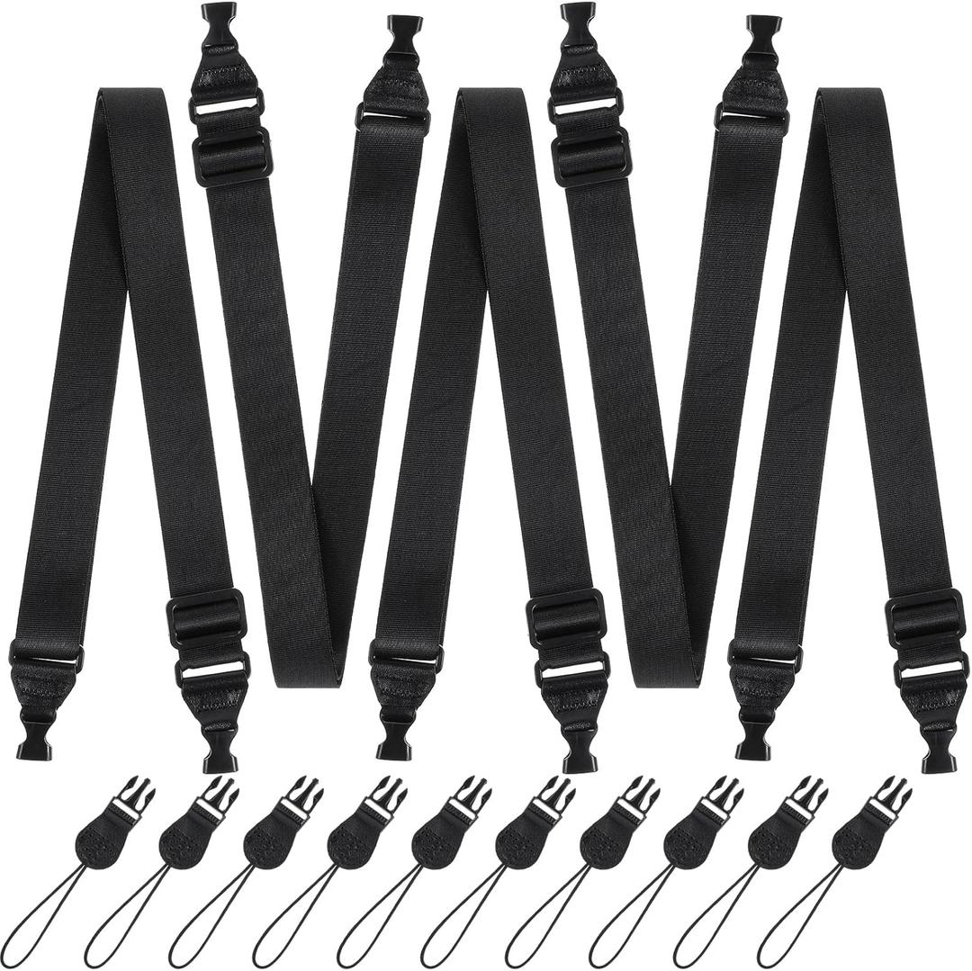 2 x DIVINA VITAE 5Pcs Adjustable Shoulder Strap Replacement Nylon Neck Lanyard Camera Neck Strap for Camera Crossbody Bag Binocular Tablet, Length Adjustable Between 25-59in