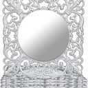 MAONAME 12" Silver Charger Plates Set of 6, Mirror Charger for Dinner Plates, Plastic Plate Chargers with Embossed Rims, Square Chargers for Table Setting, Wedding