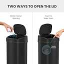 iTouchless 13 Gallon Oval Automatic Garbage Can with Odor Filter, 50L Touchless Kitchen Wastebasket, Smart Hands-Free Motion Sensor Lid, Fingerprint-Proof, Soft-Close, Modern Matte Black Finish