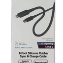 Zgear Set of Charger 1 Pack ,6 Foot Silicone Rubber Sync/Charge Cable /Adaptive Fast Charge Car Charger