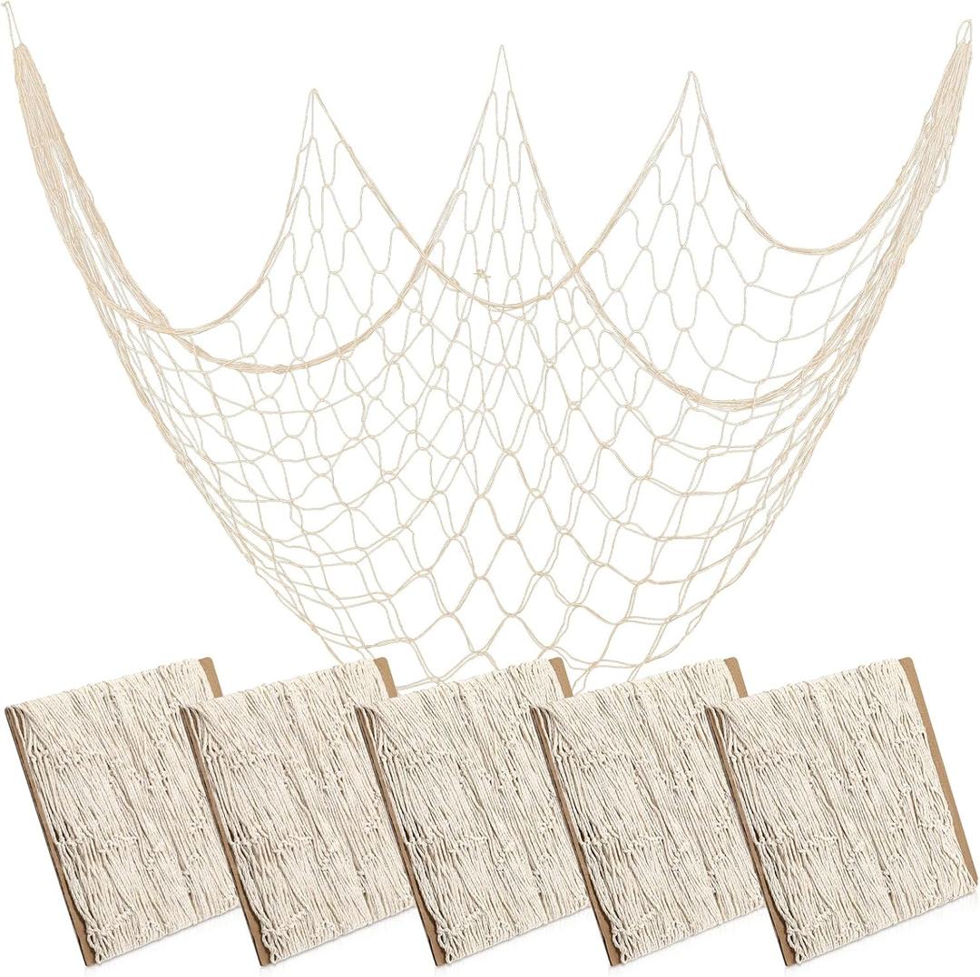 6 Pieces Fish Net Decor, 80 x 40 Inch Natural Fishnet Decoration, Cotton Netting Ocean Themed Decorative Supplies for Hawaiian, Nautical, Pirate, Mermaid, Beach Sea Party Home Decor 6 Pieces Fish Net Decor, 80 x 40 Inch Natural Fishnet Decoration, Cotton Netting Ocean Themed Decorative Supplies for Hawaiian, Nautical, Pirate, Mermaid, Beach Sea Party Home Decor