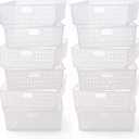 Geetery 12 Pack Classroom Storage Baskets with Handle,Clear