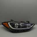 SCITOO Right Side Headlight Assembly Fits for Hyundai Elantra 2017-2018 Headlights Black Housing Amber Reflector Clear Lens, 92102F3000 92102-F3000 (Bulbs Not Included)