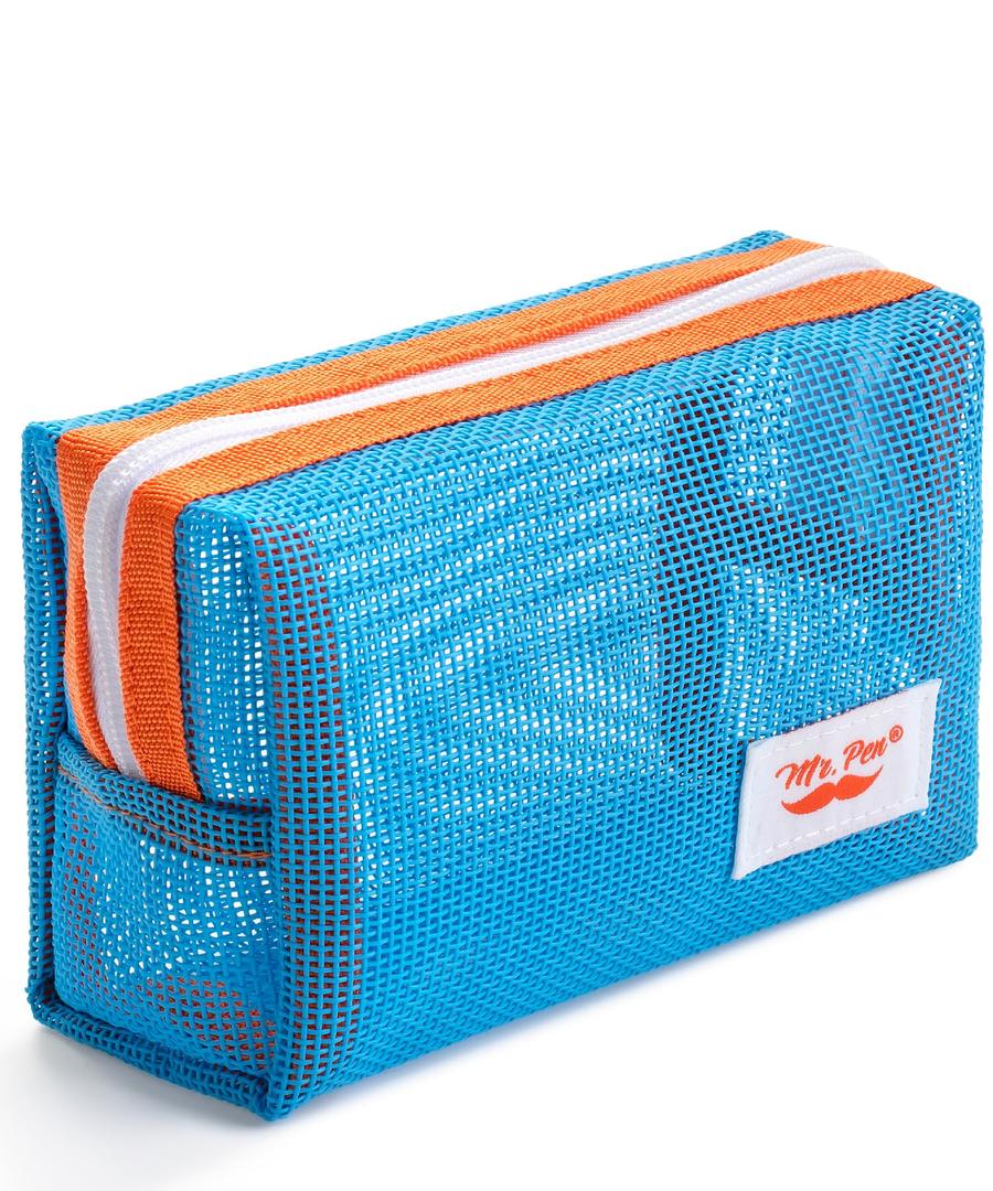 Mr. Pen- Mesh Pencil Case, Blue, Mesh Zipper Pouch Bags with Zipper Pouches for Organization, Cosmetic Bag, Purse Pouch