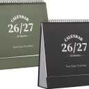 Desk Calendar 2026-2027, 2 Years Calendar Runs from Jan. 2026 until Dec 2027, Table Monthly Planner with Stickers for Home,Office,School Organization(L-Black+Green,9.8" x 9.6")