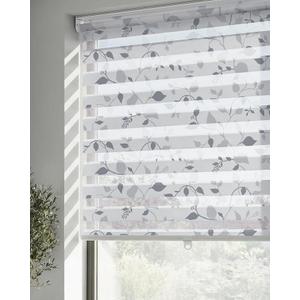 Cordless Zebra Blinds for Windows, Foggy Laurel, 23" W x 72" H LazBlinds Patterned Dual Layer Free-Stop Roller Shades for Ultimate Privacy & Light Control, Elegant Window Blinds & Shades