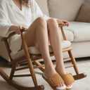 SHIBEVER Women's Slippers Fuzzy Open Toe Slip On Indoor House Shoes Comfy Bedroom Women Slippers (8.5-9.5, 71 Brown)