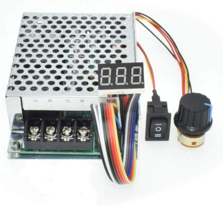DC Motor Speed Controller 10V-55V 12V 24V 36V 40A Stepless DC Motor Speed Controller with Forward-Brake-Reverse Switch,Ajustable Potentiometer &Digital Display