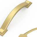 Amerdeco 10 Pack Brushed Gold Cabinet Pulls 3.75 Inch(96mm) Hole Centers, Handles for Kitchen Cabinet Hardware, Arch Cabinet Handles for Bathroom ZH0016