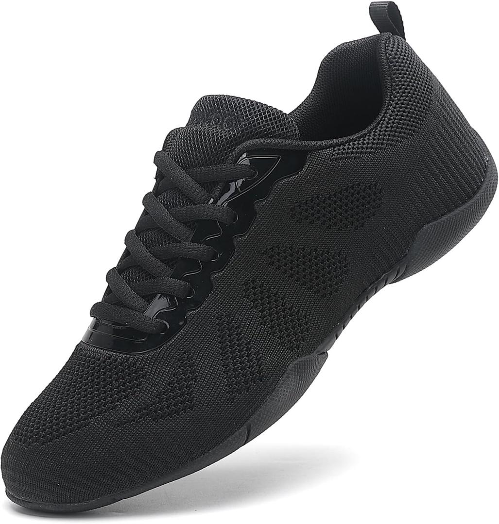 GlideMoves Cheer Shoes Girls Cheerleading Shoes Dancing Training Sneakers Youth Adult Size Women 9 Men 8 Black