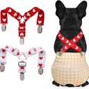 2Pcs Adjustable Dog Diaper Suspenders - Female Dog Diaper Keeper for Skirts, Dresses & Pants (Small)