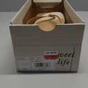 DOEYG Raffia Heels Sandals Summer Beach Flip Flops Heels Square Open Toe Heeled Sandals Dressy Comfortable Slip on Thong Sandal Size 6.5