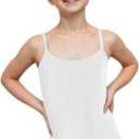 Wildarms Girls Sleeveless Ballet Leotard for Dance and Gymnastics, Camisole Style Dance Wear with Soft Fabric (White, 1-3T)