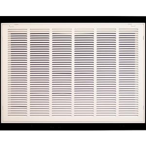 32" X 25 Steel Return Air Filter Grille for 1" Filter - Removable Face/ Door - HVAC Duct Cover - Flat Stamped Face - White [Outer Dimensions: 34.5 X 26.75]