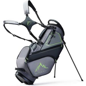 14 Way Dividers Golf Stand Bag Lightweight, Golf Bag for Men Women with Multiple Pockets, Dual Strap and Rain Cover Hood (gray)