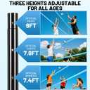 Outdoor Portable Volleyball Net Set with Anti-Sag Winch System,PU Volleyball,Pump,Height Adjustable Steel Poles,Boundary Line and Waterproof Carry Bag for Backyard, Beach, Lawn
