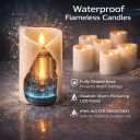 Enido Flameless Candles with Remote, 9 PC Outdoor Waterproof Battery Operated LED Pillar Candles, Flickering Electric Candles with Timer, 3" x 4" 5" 6" for Lantern, Patio, Wedding, Easter