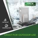 RVGUARD Temporary Power Outlet Panel with Breaker, ETL Listed 20 50 Amp Receptacle, Type 3R Electrical Outlet Panel with 20 Amp 90 Degree Adapter Cord for RV, Camper, Travel Trailer