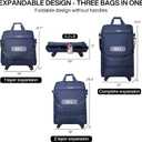 Hanke Suitcases with Wheels Expandable Foldable Luggage Bag Suitcase Collapsible Rolling Travel Bag Duffel Bag for Men Women Lightweight Suitcases without Telescoping Handle, Blue