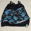 Aqua Eve Two Piece Women's Tankini Swimsuits Blouson Swim Tank Top with Shorts Modest Bathing Suits (Green Blue Flower)