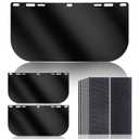 3 Pack Face Shield Replacement Lens, 15.5'' x 8'' Welding Shield Compatible with Hobart 770580, Face Shield for Grinding and Cutting, Tinted Full Face Shield, Star Wars Helmet Face Shield for Cosplay