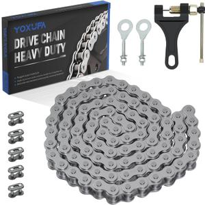 YOXUFA 420 Chain with Mini Bike Chain Breaker Replacement for Coleman Mini Bike CT200U BT200X CT200U-EX Baja Warrior MB200 TrailMaster Predator 212cc 196cc 6.5hp Powersports Parts 90 Links Drive Chain