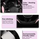 Cxtiy D-Shaped Flat Bottom Steering Wheel Cover for Women Girl - Stylish Car Accessory Non-Slip Car Interior Accessories (Pink)