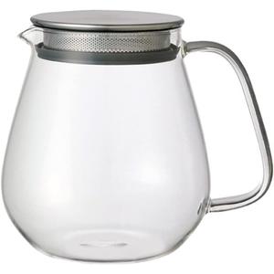 Kinto Stainless Unitea One Touch Teapot 720 Milliliter (24.35 Fl. Oz.) - Heat-resistant Glass Teapot with Stainless Steel Strainer in Lid (Japan Import)